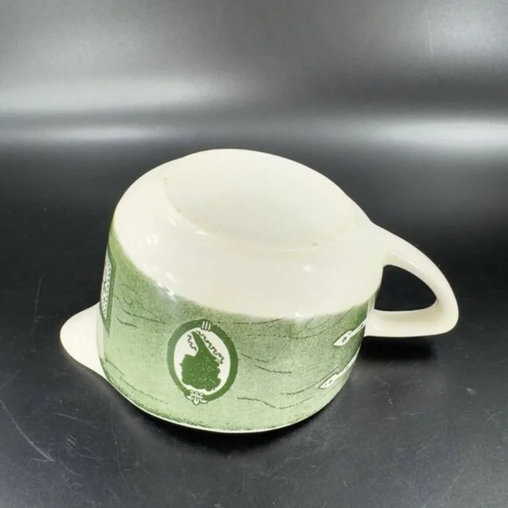 Royal Colonial Homestead Creamer Silhouette and‎ Sample Green and White Ceramic